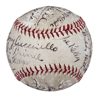 1943 Brooklyn Bushwicks Team Signed Baseball With 18 Signatures (JSA)